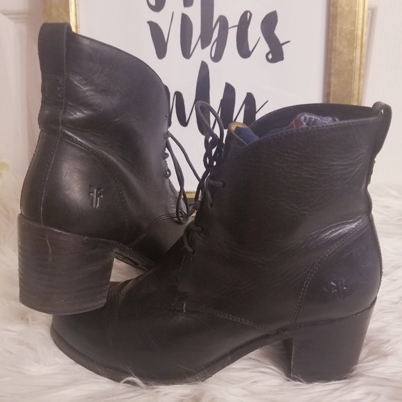 Frye Mid-calf lace up heeled boots - Picture 6 of 8